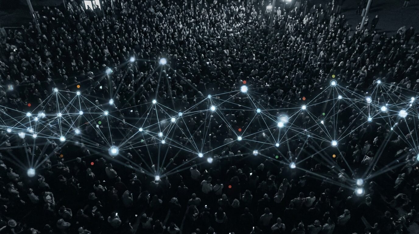 Crowd with a Bluetooth mesh network overlay